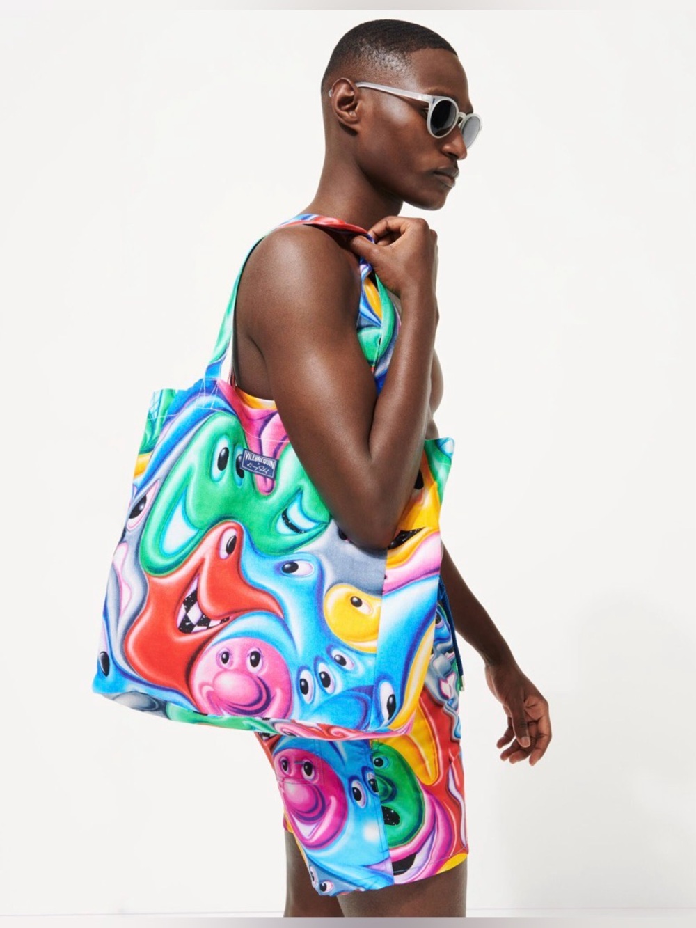🔥 $110 Vilebrequin X JRP Editions Kenny Scharf Graphic Linen Tote Bag 🔥